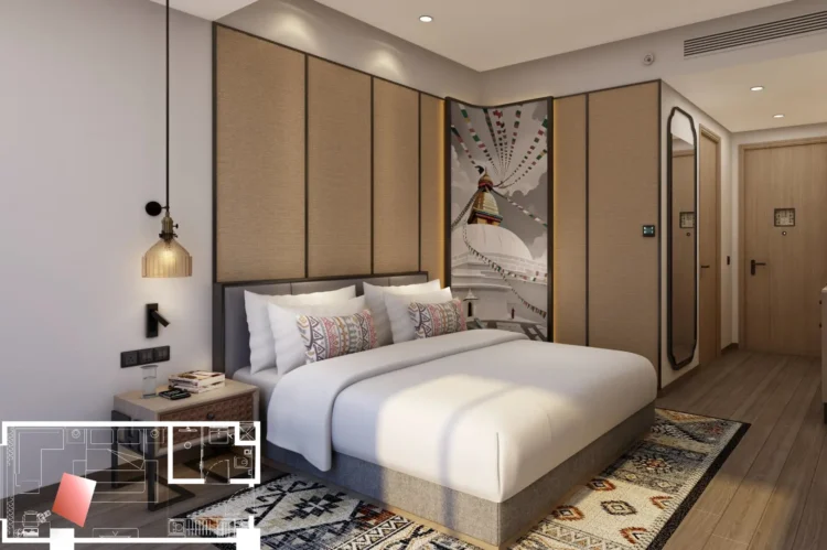 hyatt place bedroom mockup